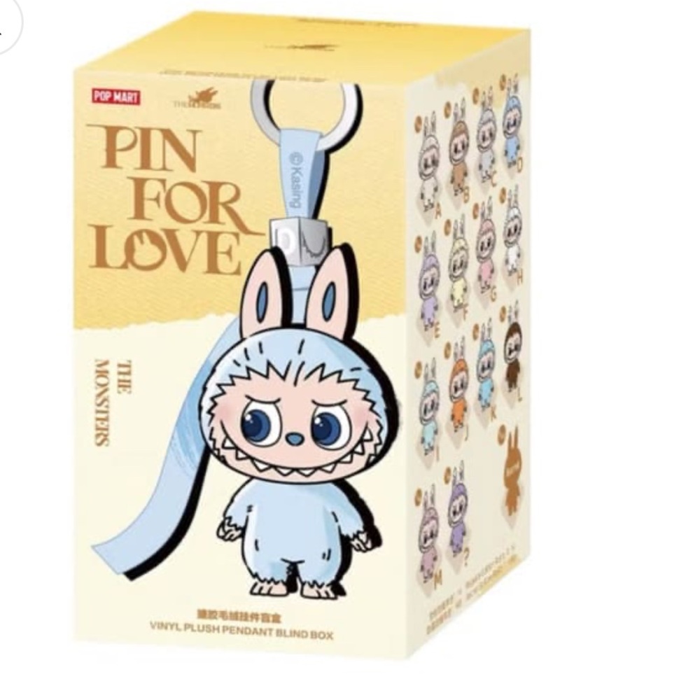 LABUBU V4 PIN FOR LOVE SERIES VINYL PLUSH PENDANT | (A-M) SINGLE BLIND BOX